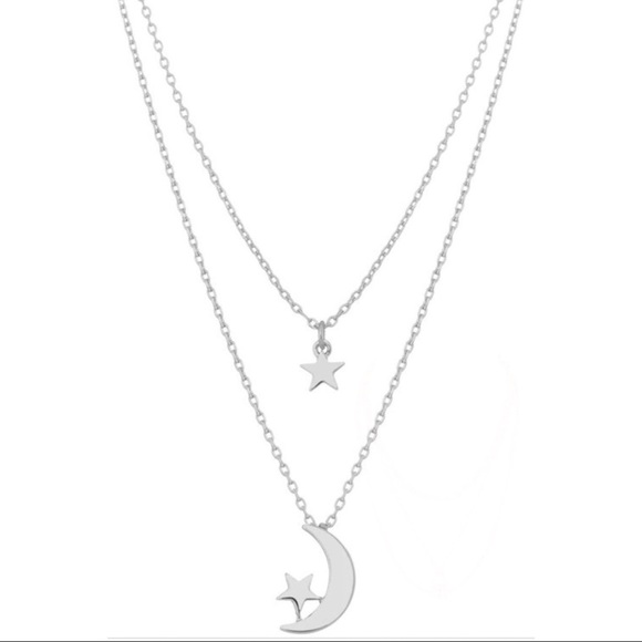 Glitz and Glam Jewelry - Stars Hollow Necklace - White Gold Dipped